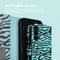 Design Bookcase voor de Samsung Galaxy A55 - Black Blue Stripes