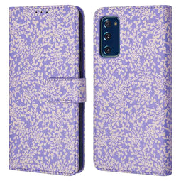 Design Bookcase voor de Samsung Galaxy S20 FE - Purple White Flowers