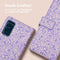 Design Bookcase voor de Samsung Galaxy S20 FE - Purple White Flowers