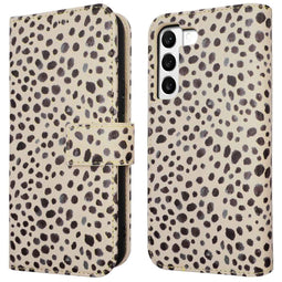 Design Bookcase voor de Samsung Galaxy S22 - Black And White Dots