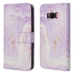 Design Bookcase voor de Samsung Galaxy S8 - Purple Marble