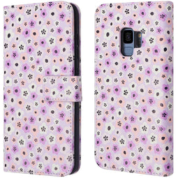 Design Bookcase voor de Samsung Galaxy S9 - Purple Flowers