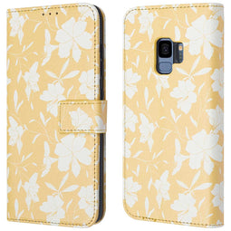Design Bookcase voor de Samsung Galaxy S9 - Yellow Flowers