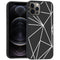 Design hoesje iPhone 12 (Pro) - Grafisch - Lijn Zwart