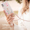 Design hoesje met koord iPhone 13 Mini - Bloem - Roze