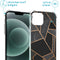 Design hoesje met koord iPhone 13 Mini - Grafisch Koper - Zwart / Goud