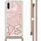 Design hoesje met koord voor de Huawei P30 Lite - Grafisch Koper - Roze / Goud