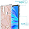 Design hoesje met koord voor de Huawei P30 Lite - Grafisch Koper - Roze / Goud