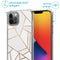 Design hoesje met koord voor de iPhone 12 Pro Max - Grafisch Koper - Wit / Goud