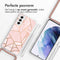 Design hoesje met koord voor de Samsung Galaxy S21 - Grafisch Koper - Roze / Goud