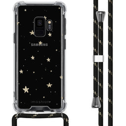 Design hoesje met koord voor de Samsung Galaxy S9 - Sterren - Goud