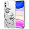 Design hoesje voor de iPhone 11 - Abstract Gezicht - Zwart