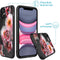 Design hoesje voor de iPhone 11 - Bloem - Roze / Zwart