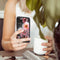 Design hoesje voor de iPhone 11 - Bloem - Roze / Zwart