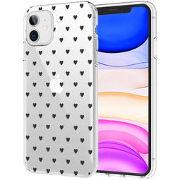 Design hoesje voor de iPhone 11 - Hartjes - Zwart