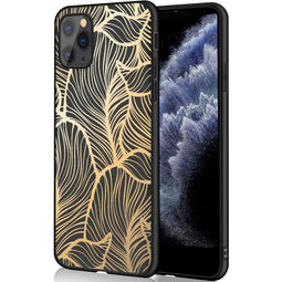 Design hoesje voor de iPhone 11 Pro - Bladeren / Zwart