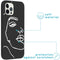 Design hoesje voor de iPhone 12 (Pro) - Abstract Gezicht - Wit / Zwart