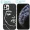 Design hoesje voor de iPhone 12 (Pro) - Abstract Gezicht - Wit / Zwart