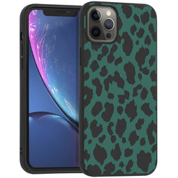 Design hoesje voor de iPhone 12 Pro Max - Luipaard - Groen / Zwart