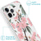 Design hoesje voor de iPhone 13 Pro - Bloem - Roze / Groen