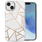 Design hoesje voor de iPhone 14 - Grafisch Koper / Wit