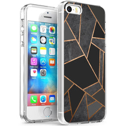 Design hoesje voor de iPhone 5 / 5s / SE - Grafisch Koper / Zwart
