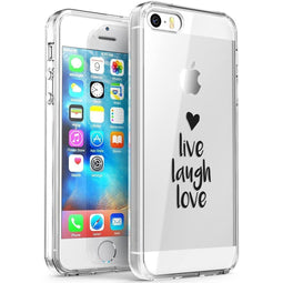 Design hoesje voor de iPhone 5 / 5s / SE - Live Laugh Love - Zwart