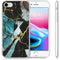 Design hoesje voor de iPhone SE (2022 / 2020) / 8 / 7 / 6(s) - Marmer - Gebroken Blauw