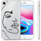 Design hoesje voor de iPhone SE (2022 / 2020) / 8 / 7 / 6s - Abstract Gezicht - Zwart