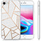 Design hoesje voor de iPhone SE (2022 / 2020) / 8 / 7 / 6s - Grafisch Koper / Wit
