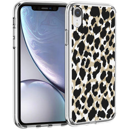 Design hoesje voor de iPhone Xr - Luipaard / Zwart