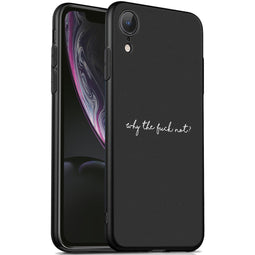 Design hoesje voor de iPhone Xr - Why The Fuck Not - Zwart