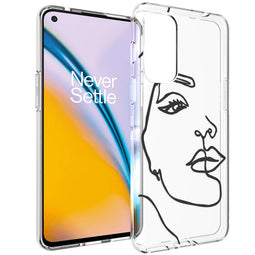 Design hoesje voor de OnePlus Nord 2 - Abstract Gezicht - Zwart