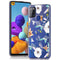 Design hoesje voor de Samsung Galaxy A21s - Bloem - Wit