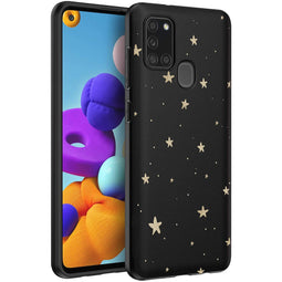 Design hoesje voor de Samsung Galaxy A21s - Sterren / Zwart