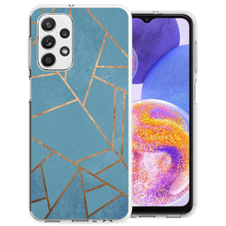 Design hoesje voor de Samsung Galaxy A23 (5G) - Grafisch Koper / Blauw