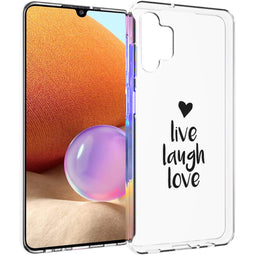 Design hoesje voor de Samsung Galaxy A32 (4G) - Live Laugh Love - Zwart