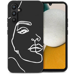 Design hoesje voor de Samsung Galaxy A34 (5G) - Abstract Gezicht - Zwart