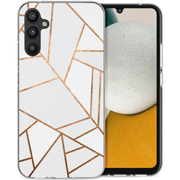 Design hoesje voor de Samsung Galaxy A34 (5G) - Grafisch Koper / Wit