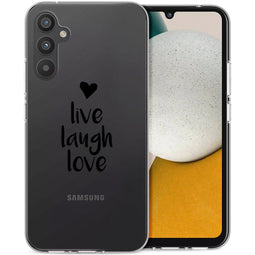 Design hoesje voor de Samsung Galaxy A34 (5G) - Live Laugh Love - Zwart