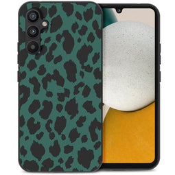 Design hoesje voor de Samsung Galaxy A34 (5G) - Luipaard - Groen / Zwart