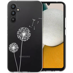Design hoesje voor de Samsung Galaxy A34 (5G) - Paardenbloem - Wit