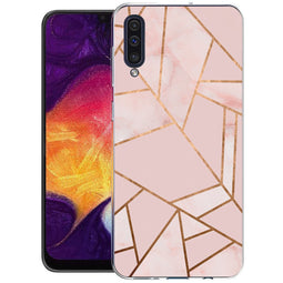 Design hoesje voor de Samsung Galaxy A50 / A30s - Grafisch Koper / Roze