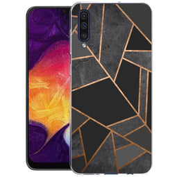Design hoesje voor de Samsung Galaxy A50 / A30s - Grafisch Koper / Zwart