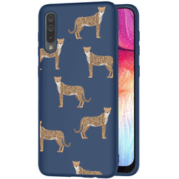 Design hoesje voor de Samsung Galaxy A50 / A30s - Luipaard - Blauw