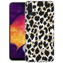 Design hoesje voor de Samsung Galaxy A50 / A30s - Luipaard / Zwart