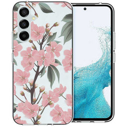 Design hoesje voor de Samsung Galaxy A54 (5G) - Bloem - Roze / Groen