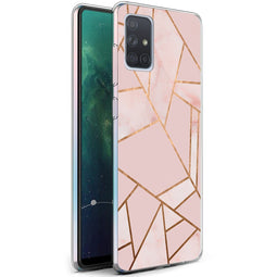 Design hoesje voor de Samsung Galaxy A71 - Grafisch Koper / Roze