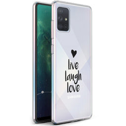 Design hoesje voor de Samsung Galaxy A71 - Live Laugh Love - Zwart
