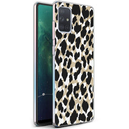 Design hoesje voor de Samsung Galaxy A71 - Luipaard / Zwart